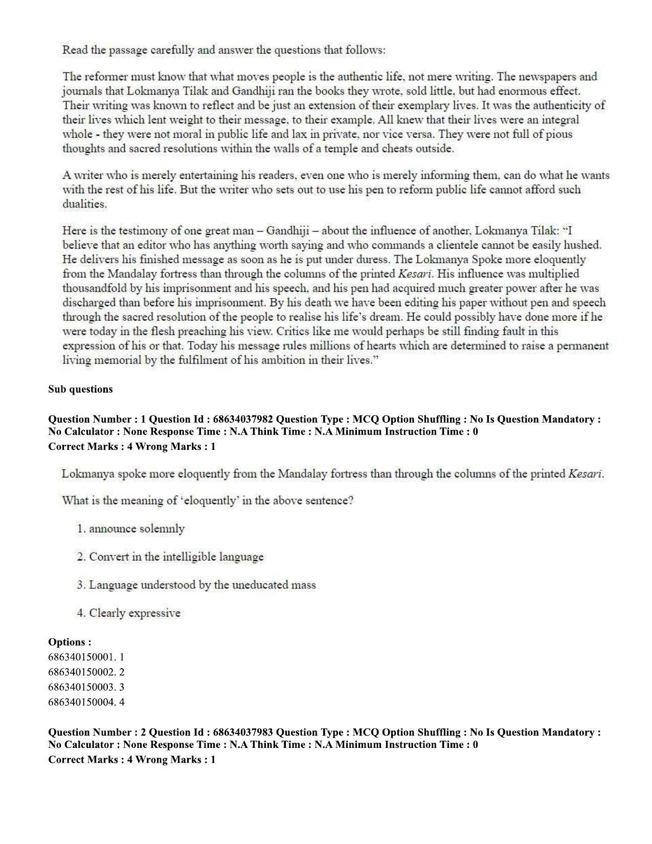 CUET PG 2023: SCQP06 – Bioinformatics (Eng) - Shift 2 (25-06-2023) Question Paper - Page 2