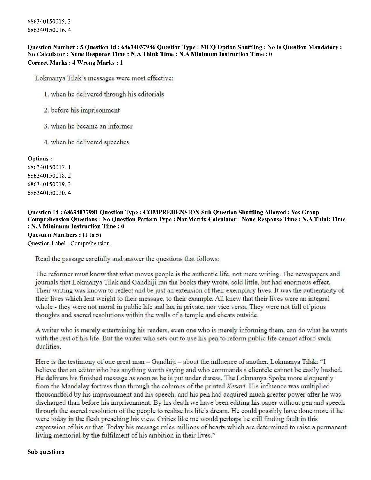 CUET PG 2023: SCQP06 – Bioinformatics (Eng) - Shift 2 (25-06-2023) Question Paper - Page 4