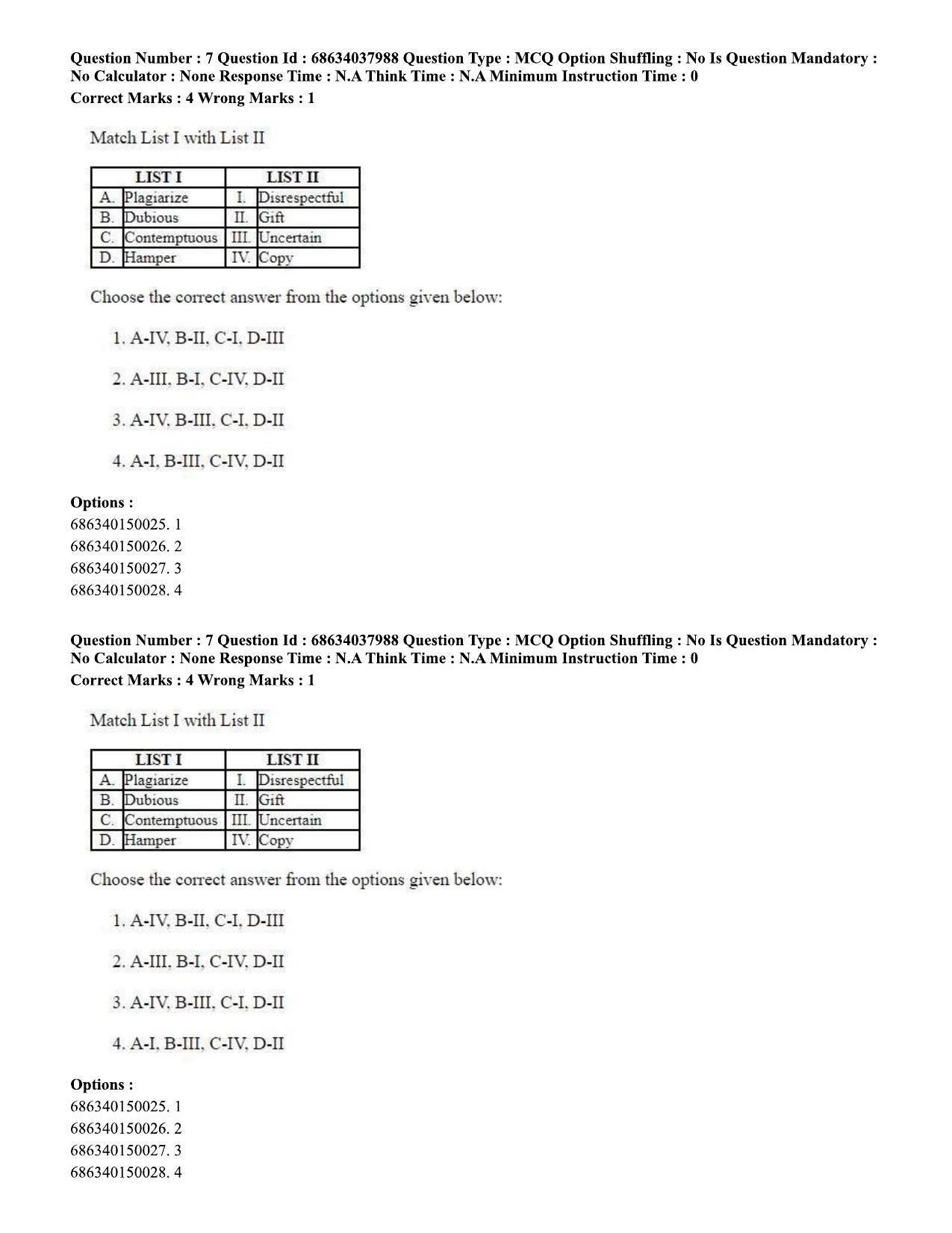 CUET PG 2023: SCQP06 – Bioinformatics (Eng) - Shift 2 (25-06-2023) Question Paper - Page 8