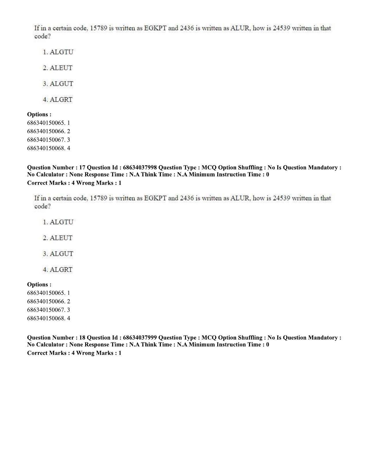 CUET PG 2023: SCQP06 – Bioinformatics (Eng) - Shift 2 (25-06-2023) Question Paper - Page 17