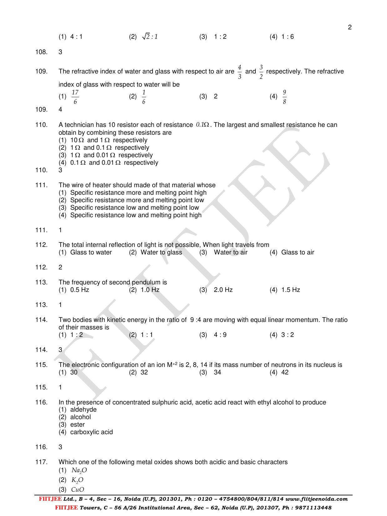 Uttar Pradesh NTSE 2017 SAT Question Papers - Page 2