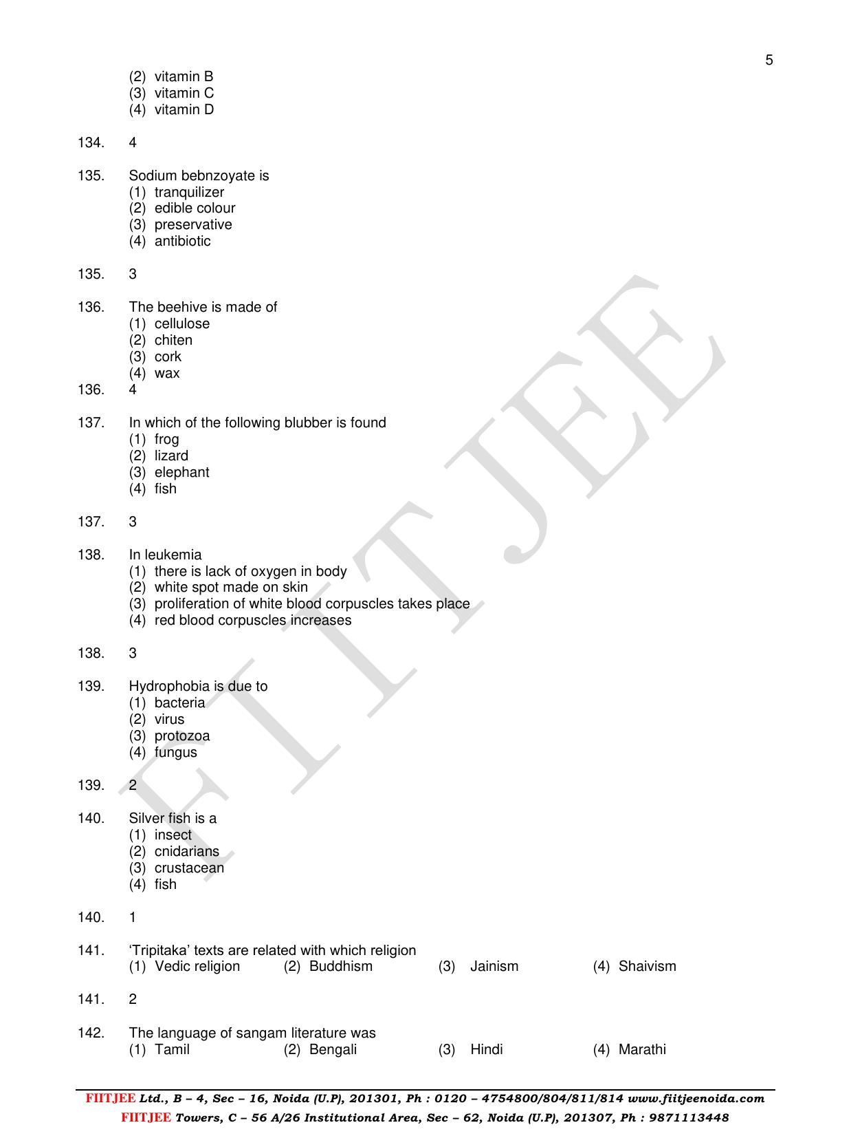 Uttar Pradesh NTSE 2017 SAT Question Papers - Page 5