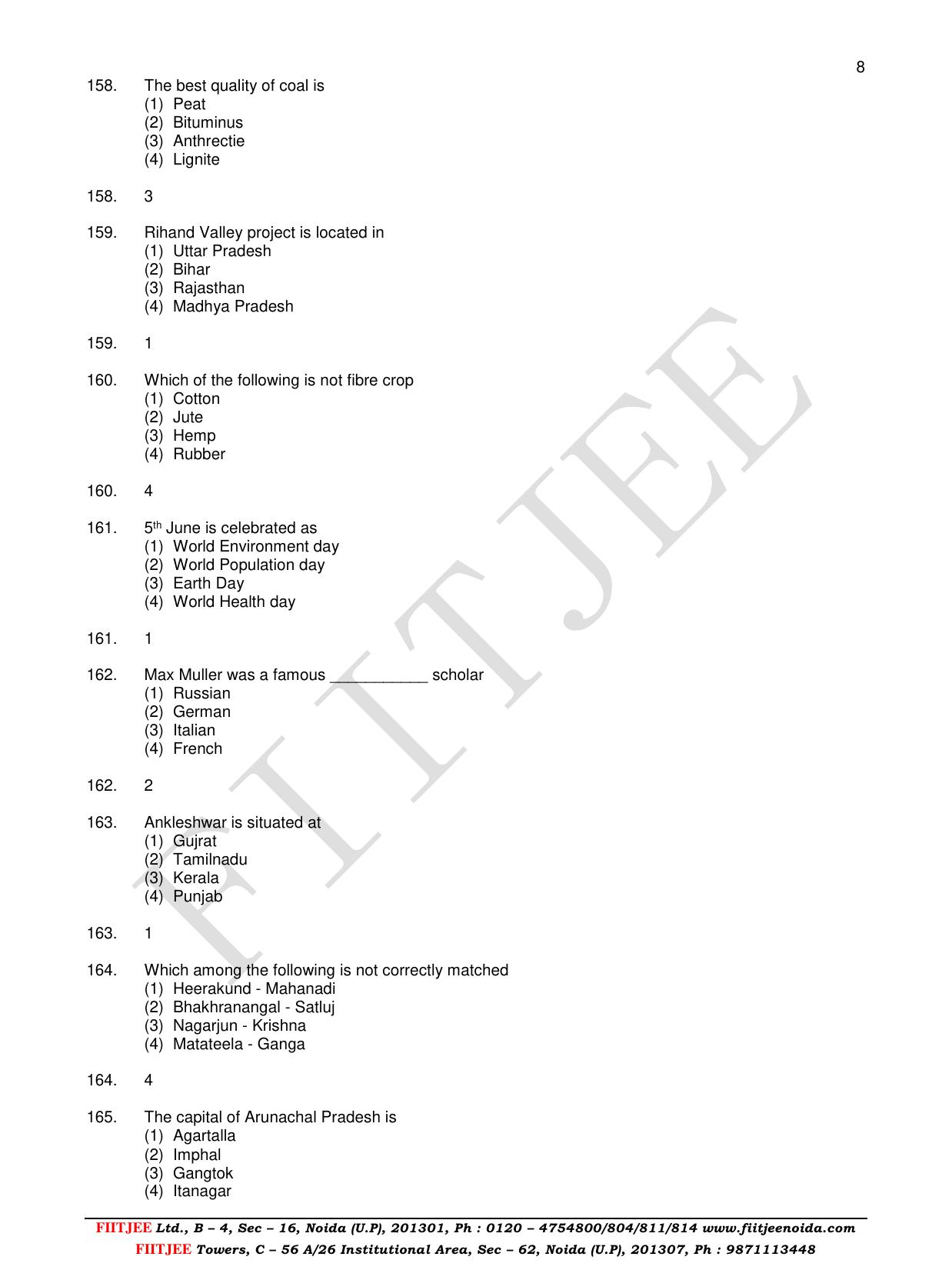 Uttar Pradesh NTSE 2017 SAT Question Papers - Page 8