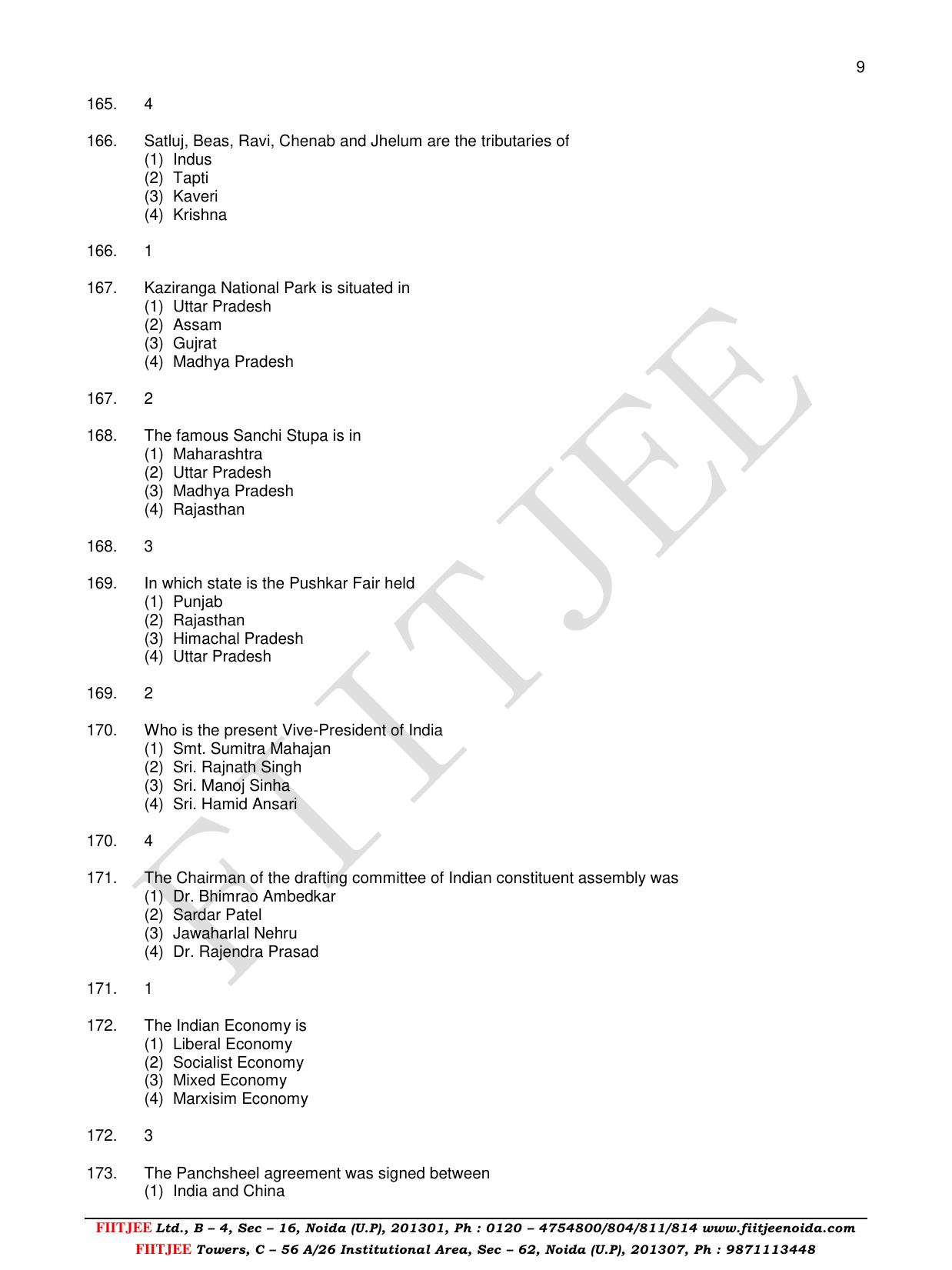 Uttar Pradesh NTSE 2017 SAT Question Papers - Page 9
