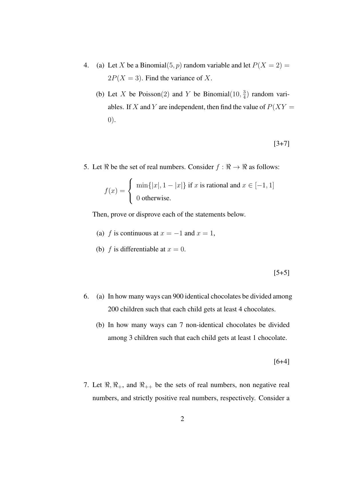 ISI Admission Test JRF in Quantitative Economics QEA 2017 Sample Paper - Page 2
