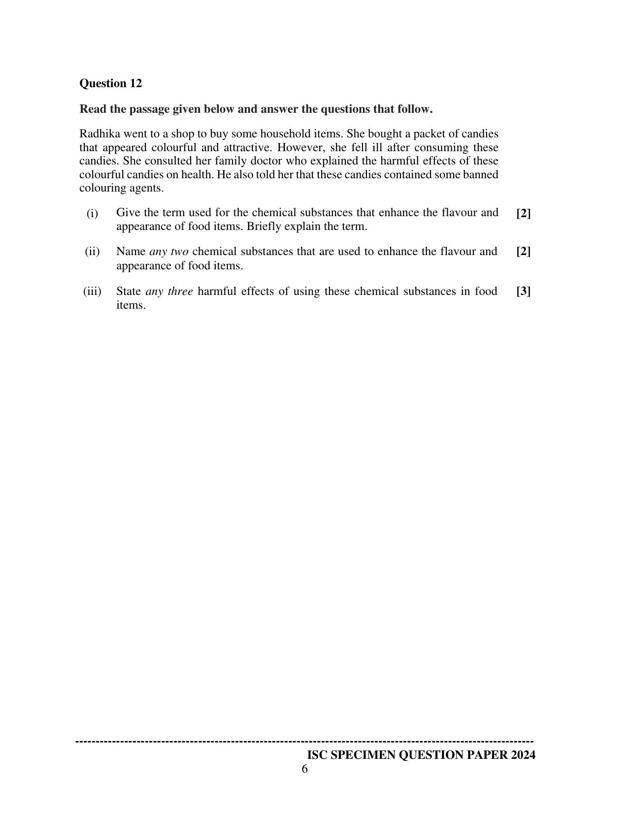 ISC Class 12 2024 Environmental Science Sample Paper - Page 6