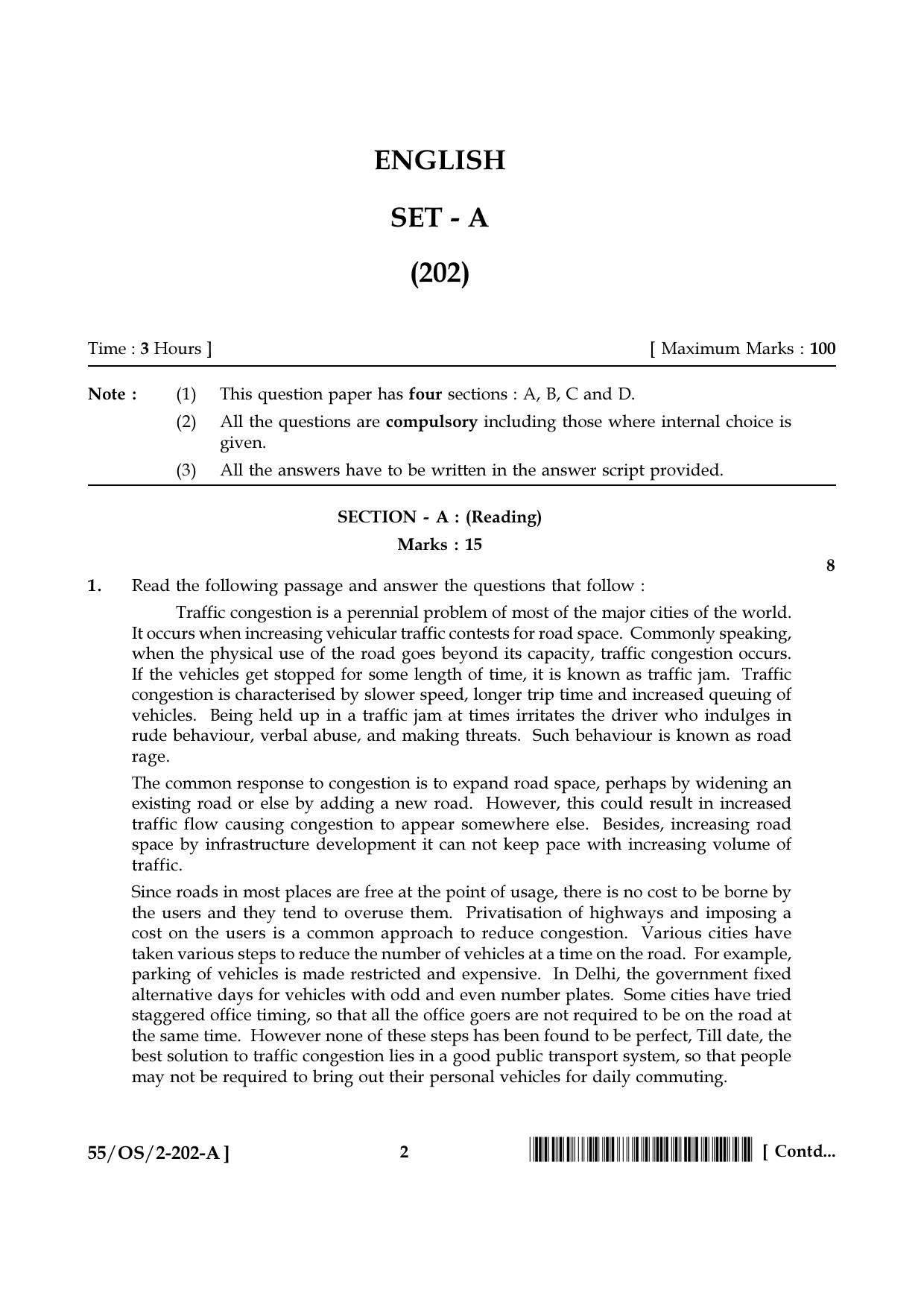 NIOS October 2017 Class 10 English Question Paper - Page 2