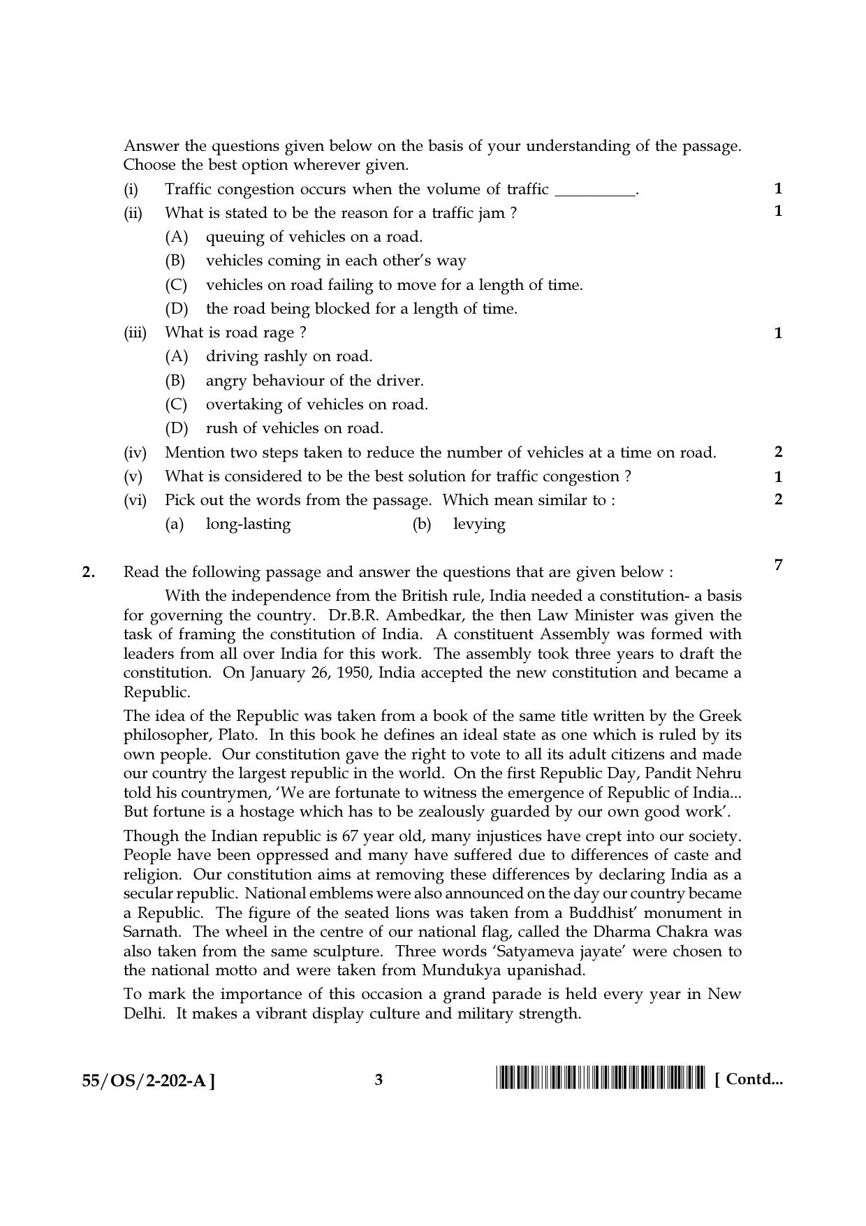 NIOS October 2017 Class 10 English Question Paper - Page 3