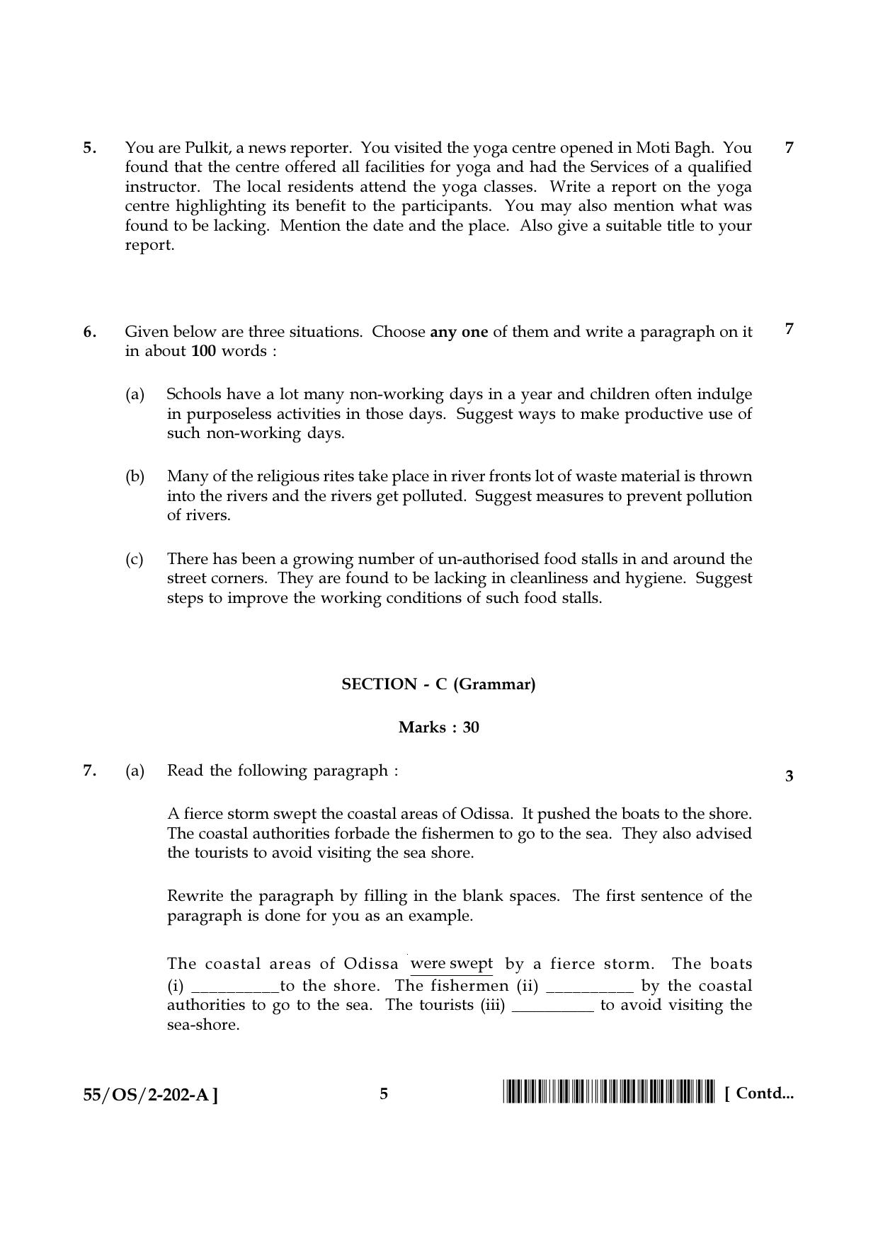 NIOS October 2017 Class 10 English Question Paper - Page 5