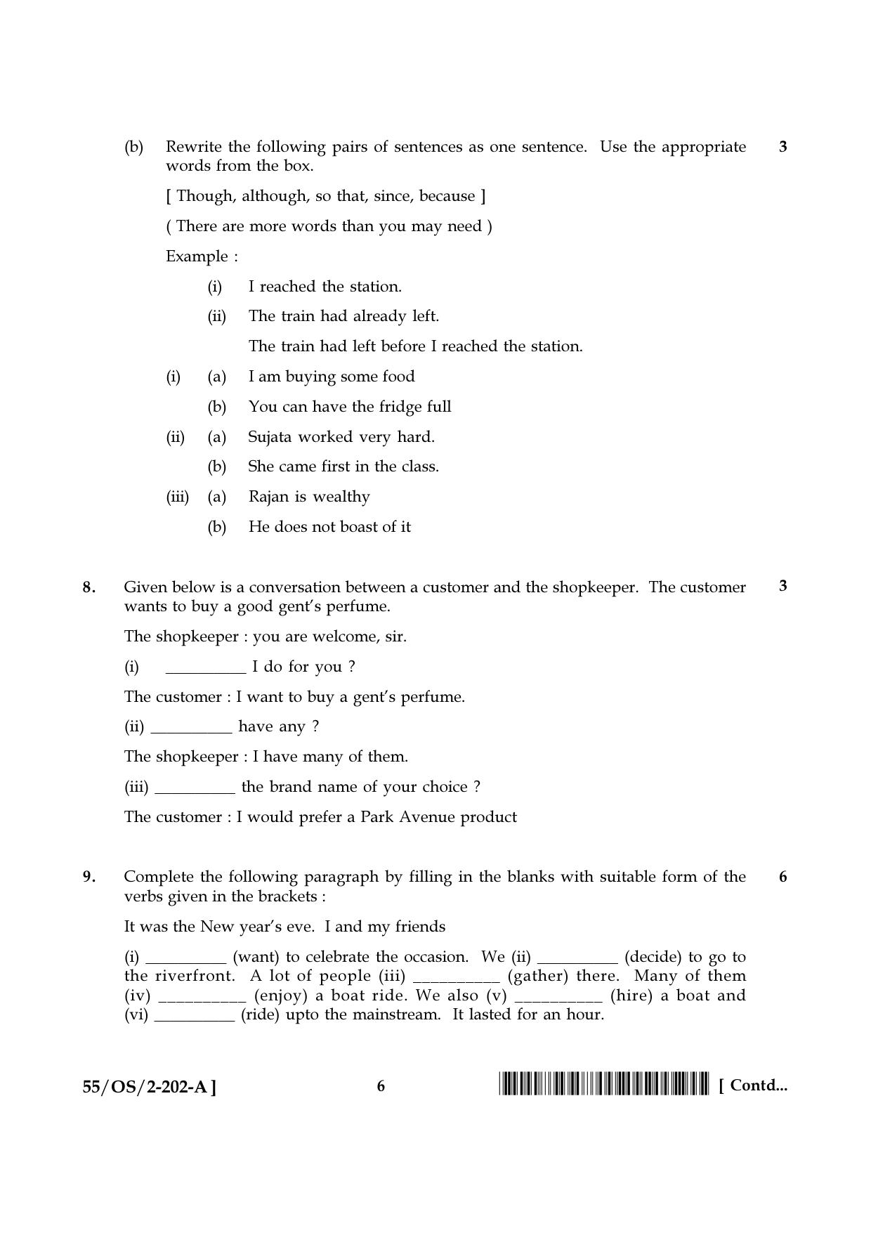 NIOS October 2017 Class 10 English Question Paper - Page 6