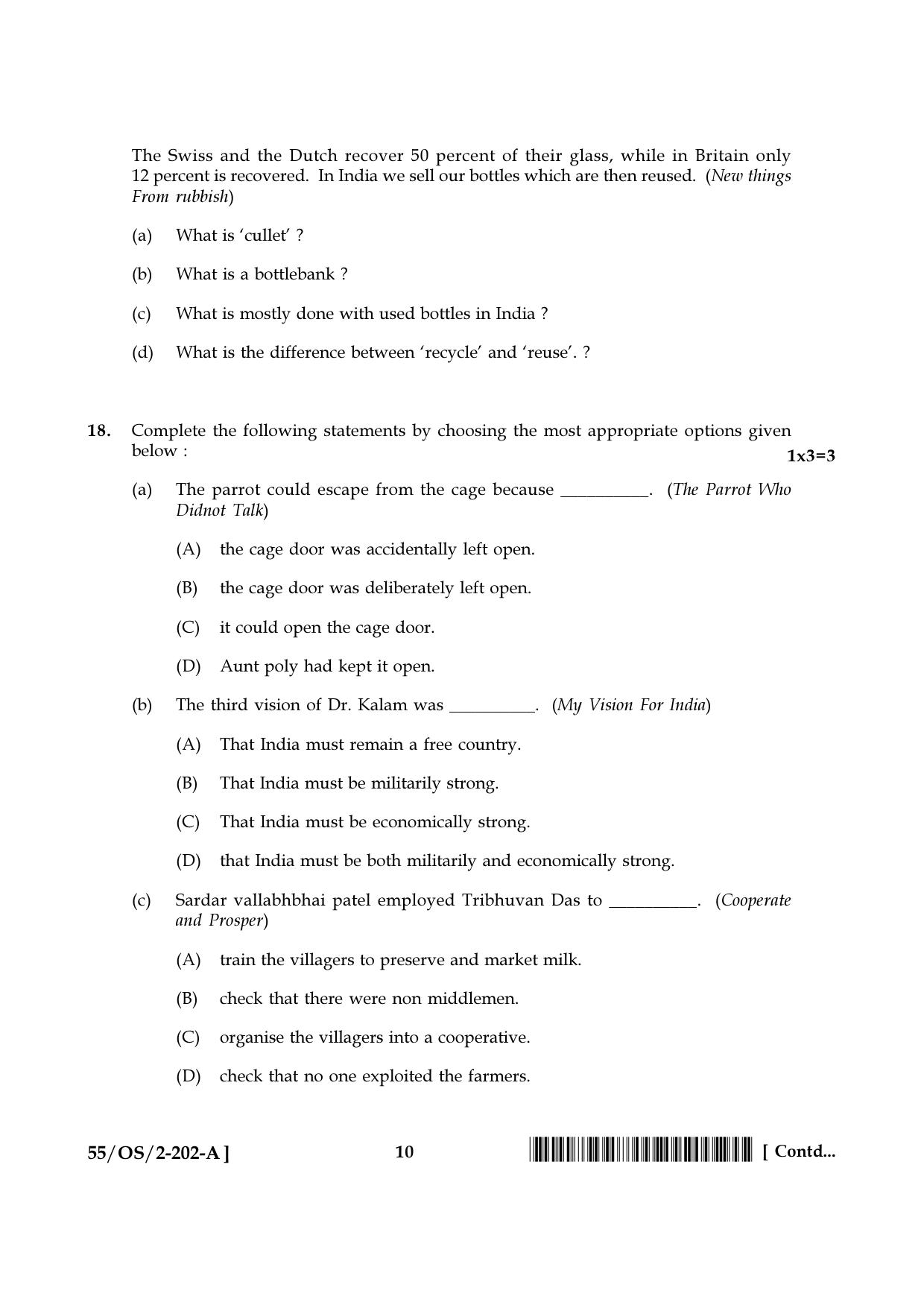 NIOS October 2017 Class 10 English Question Paper - Page 10