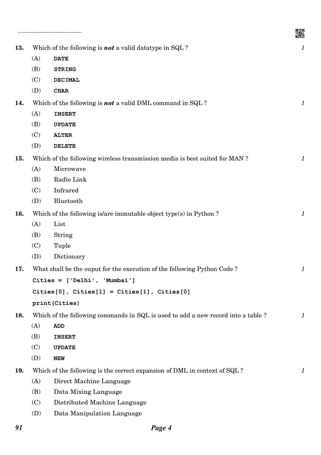 CBSE Class 12 QP_083_computer_science_new 2021 Compartment Question Paper - Page 4