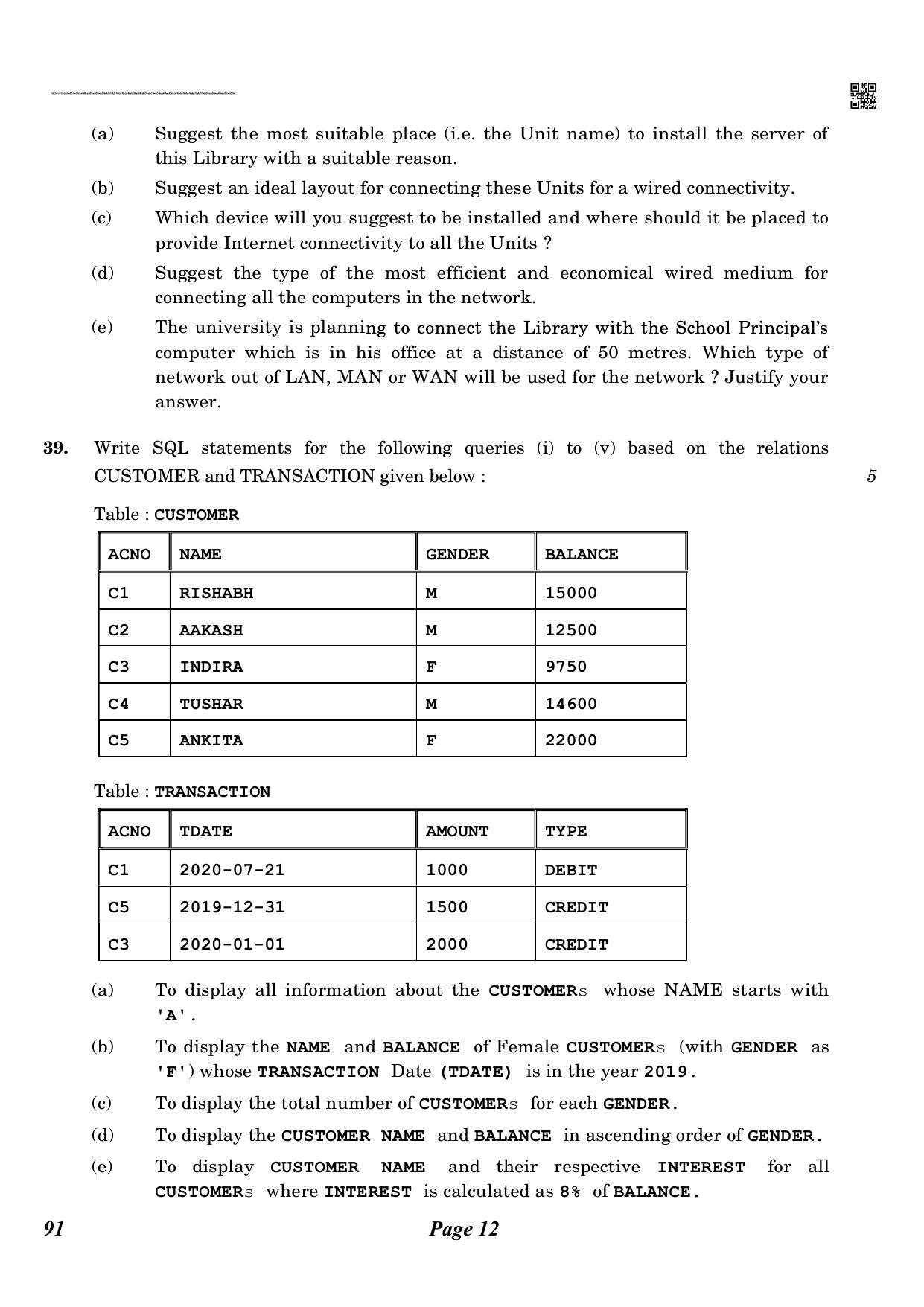CBSE Class 12 QP_083_computer_science_new 2021 Compartment Question Paper - Page 12