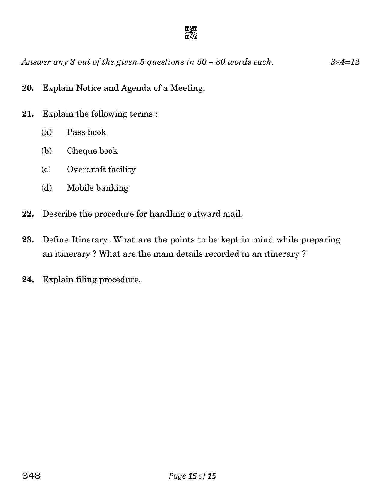 CBSE Class 12 348_Office Procedures And Practices 2023 Question Paper - Page 15