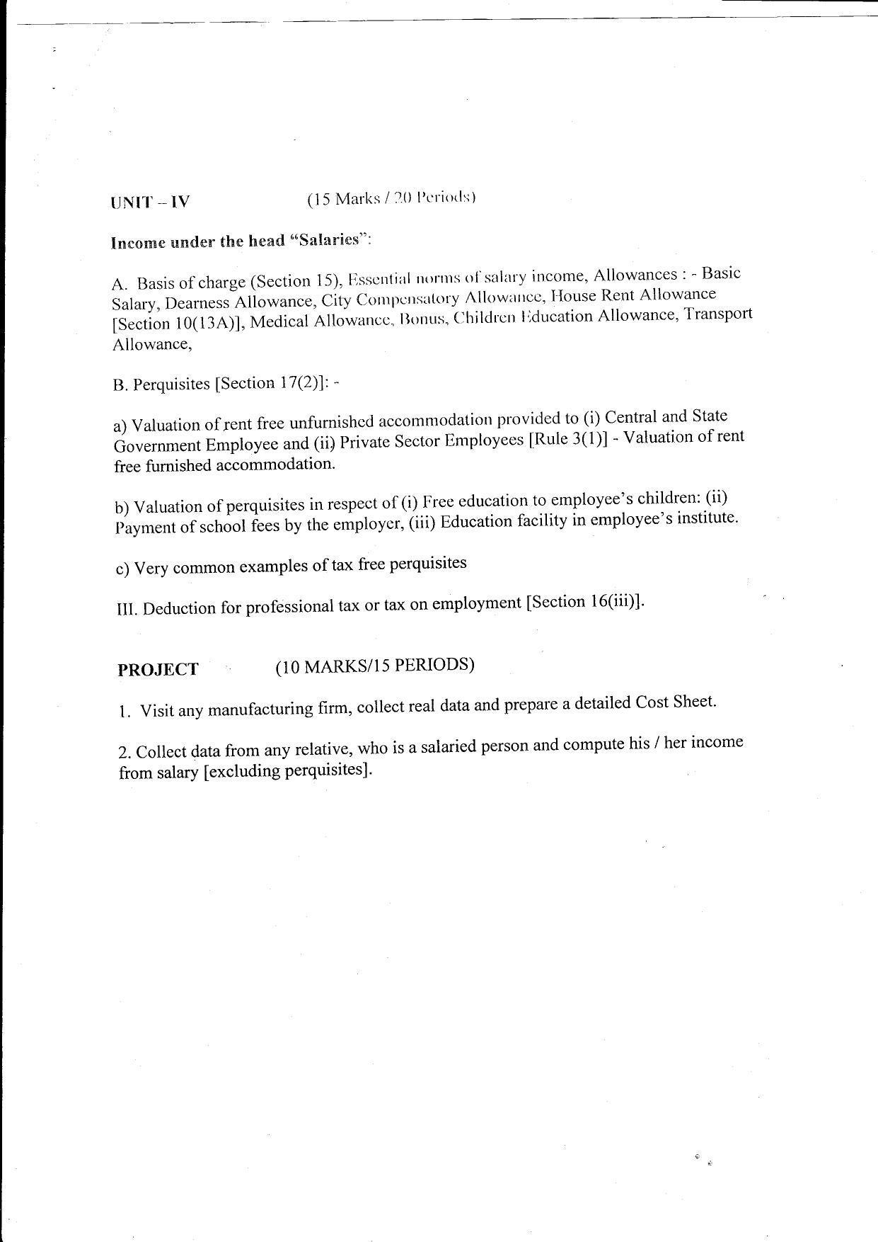 WBCHSE 2022 Syllabus for Costing & Taxation - Page 3