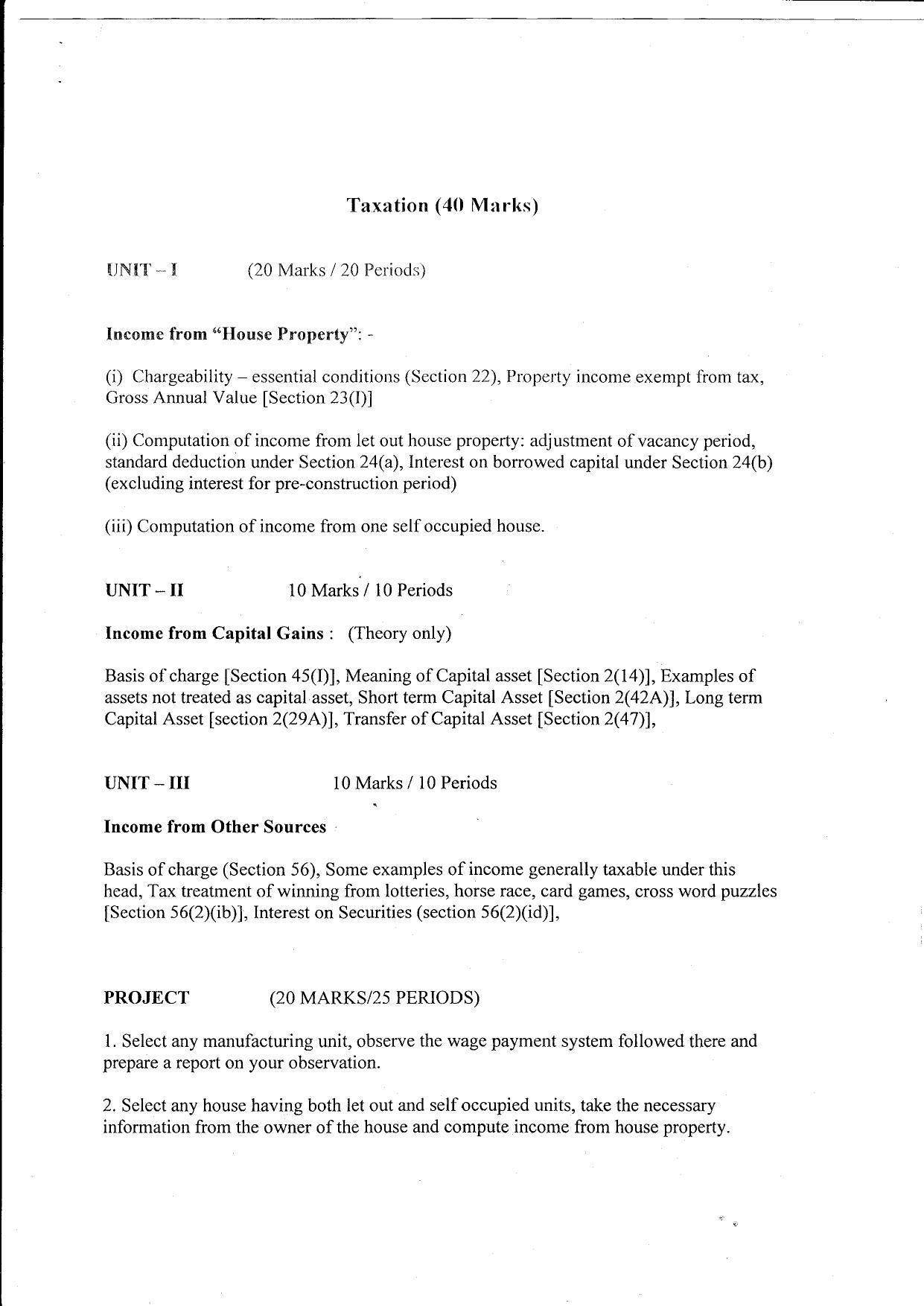 WBCHSE 2022 Syllabus for Costing & Taxation - Page 5