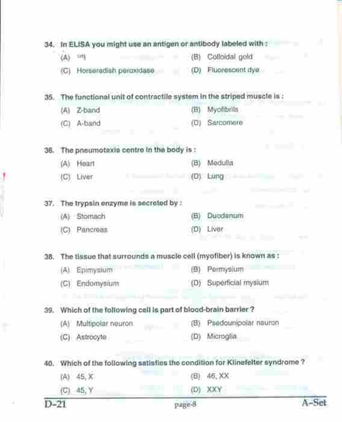PU CET UG 2017 MSc(Zoology), MCOM(Business Economics), MA(Geography), ME(Computer Science & Engg. ) Question Paper - Page 7