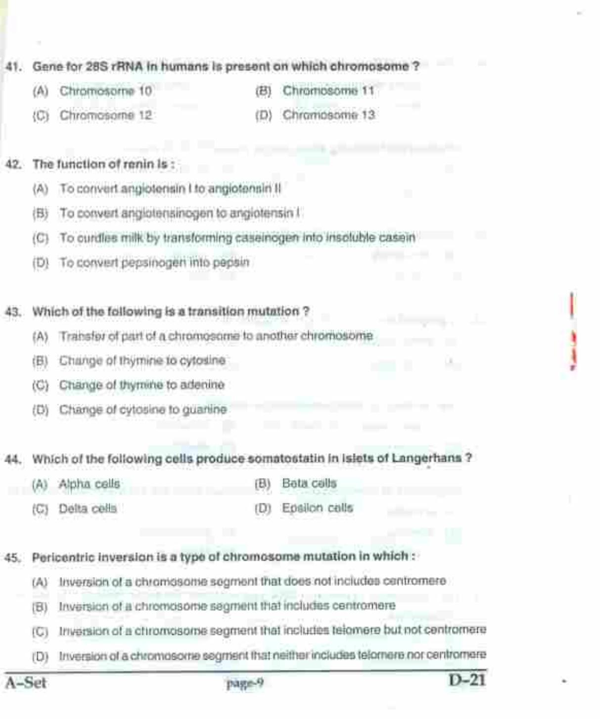 PU CET UG 2017 MSc(Zoology), MCOM(Business Economics), MA(Geography), ME(Computer Science & Engg. ) Question Paper - Page 8