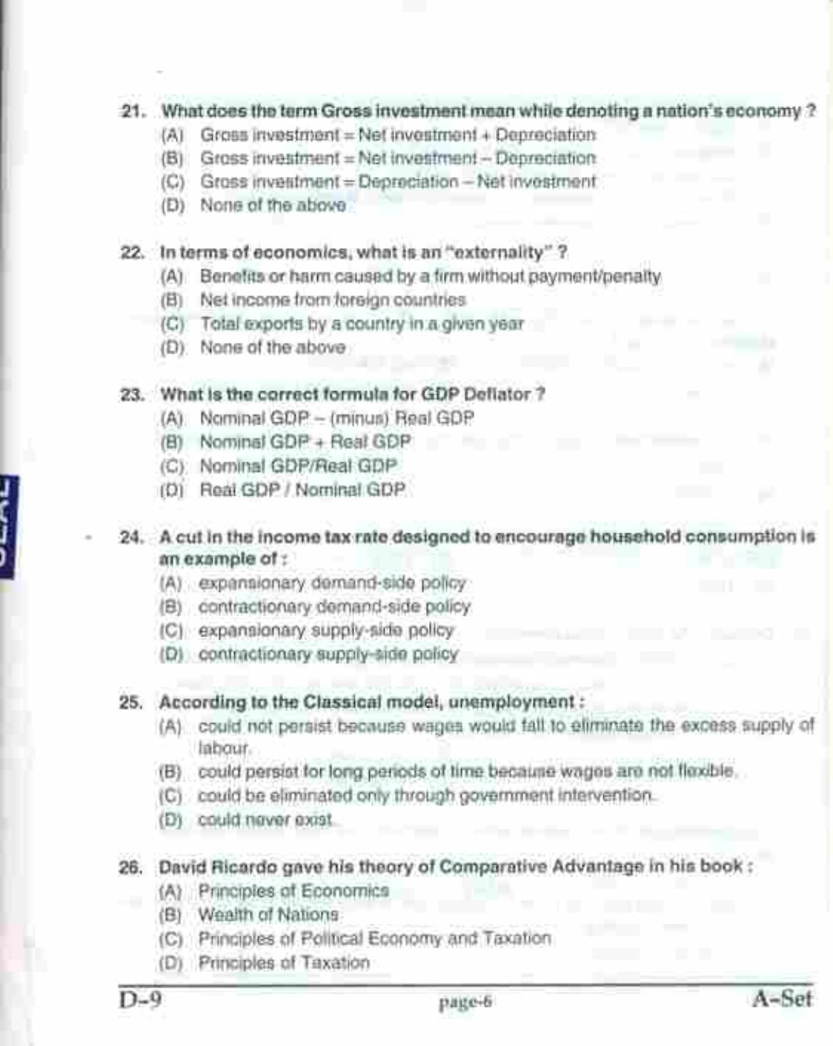 PU CET UG 2017 MSc(Zoology), MCOM(Business Economics), MA(Geography), ME(Computer Science & Engg. ) Question Paper - Page 18