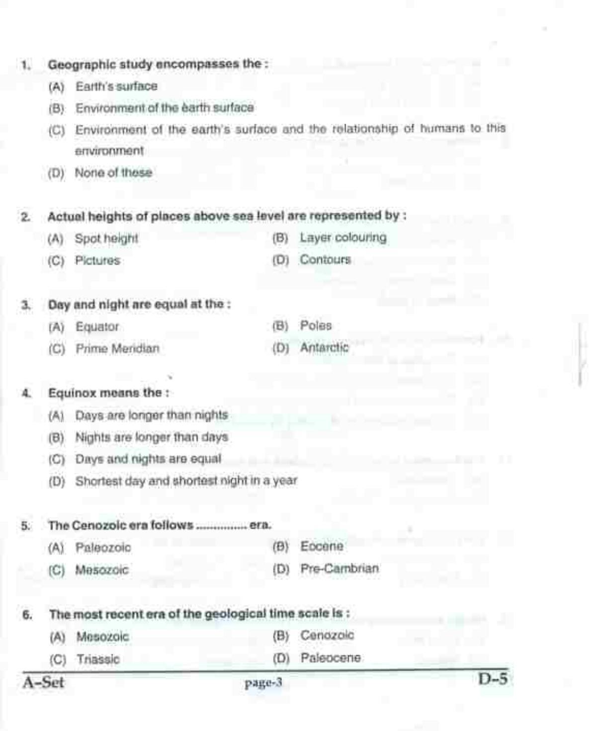 PU CET UG 2017 MSc(Zoology), MCOM(Business Economics), MA(Geography), ME(Computer Science & Engg. ) Question Paper - Page 26