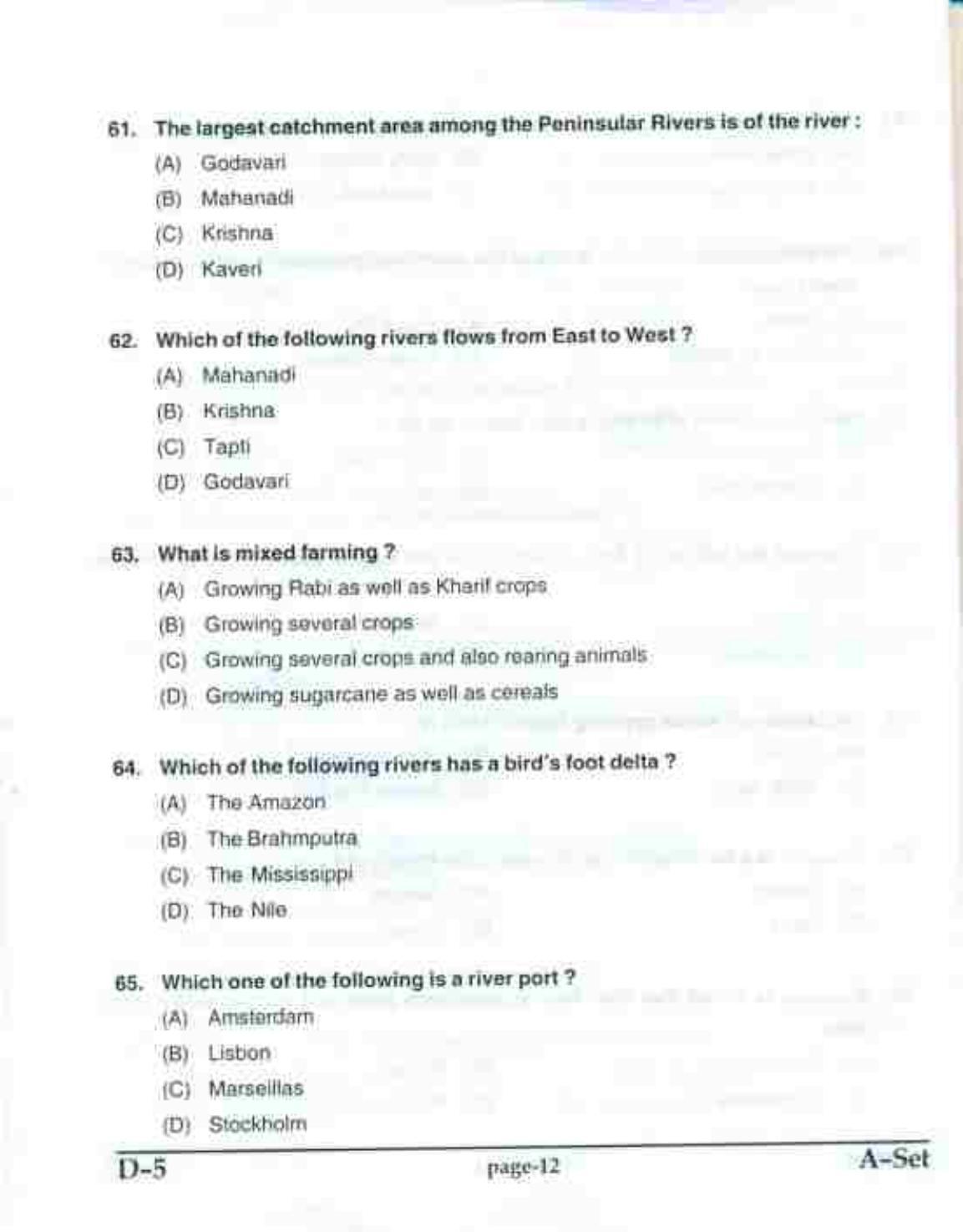 PU CET UG 2017 MSc(Zoology), MCOM(Business Economics), MA(Geography), ME(Computer Science & Engg. ) Question Paper - Page 35