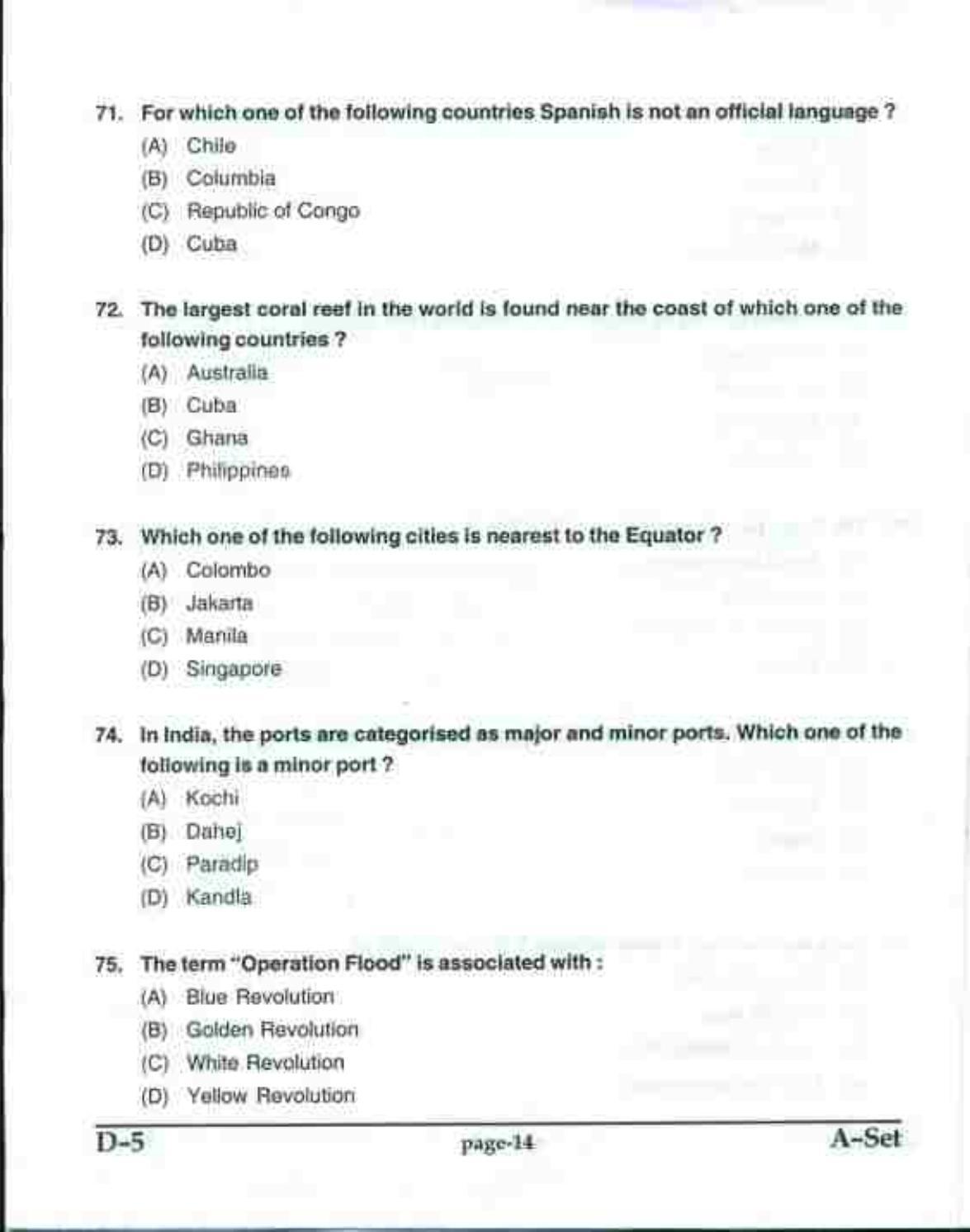 PU CET UG 2017 MSc(Zoology), MCOM(Business Economics), MA(Geography), ME(Computer Science & Engg. ) Question Paper - Page 37