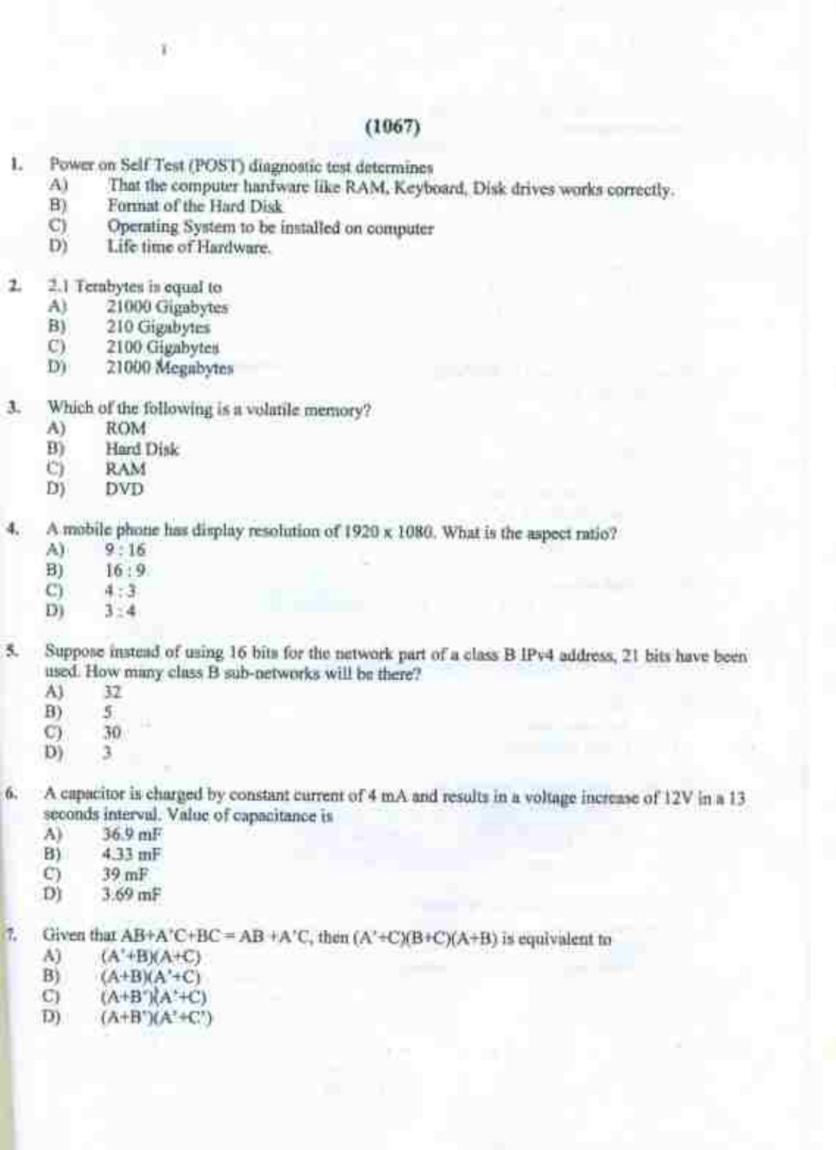 PU CET UG 2017 MSc(Zoology), MCOM(Business Economics), MA(Geography), ME(Computer Science & Engg. ) Question Paper - Page 39