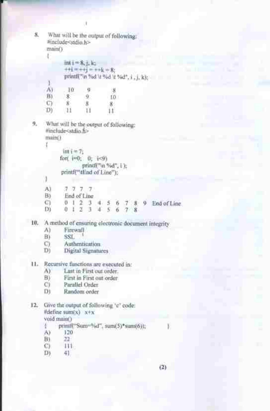 PU CET UG 2017 MSc(Zoology), MCOM(Business Economics), MA(Geography), ME(Computer Science & Engg. ) Question Paper - Page 40