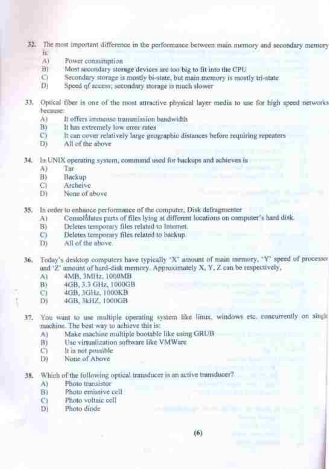 PU CET UG 2017 MSc(Zoology), MCOM(Business Economics), MA(Geography), ME(Computer Science & Engg. ) Question Paper - Page 44