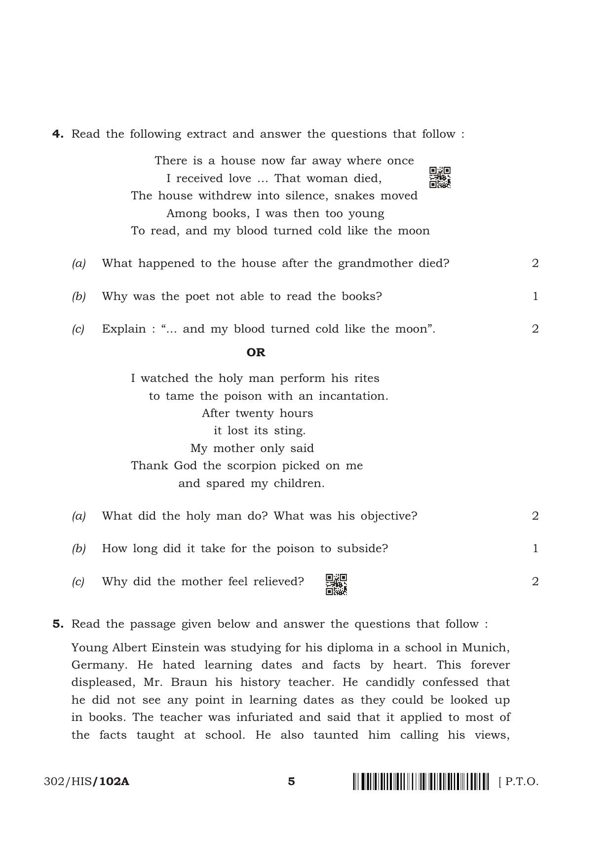 NIOS April 2018 Class 12 English Question Paper - Page 5