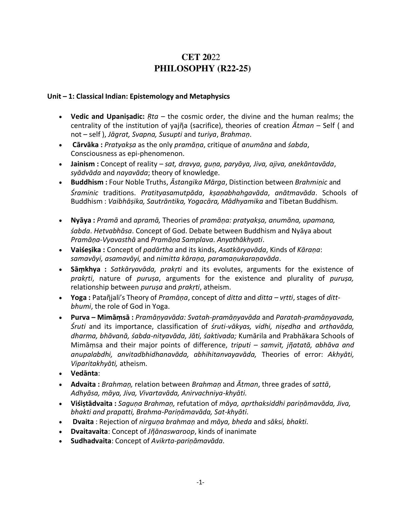 AP RCET Philosophy Syllabus - Page 1