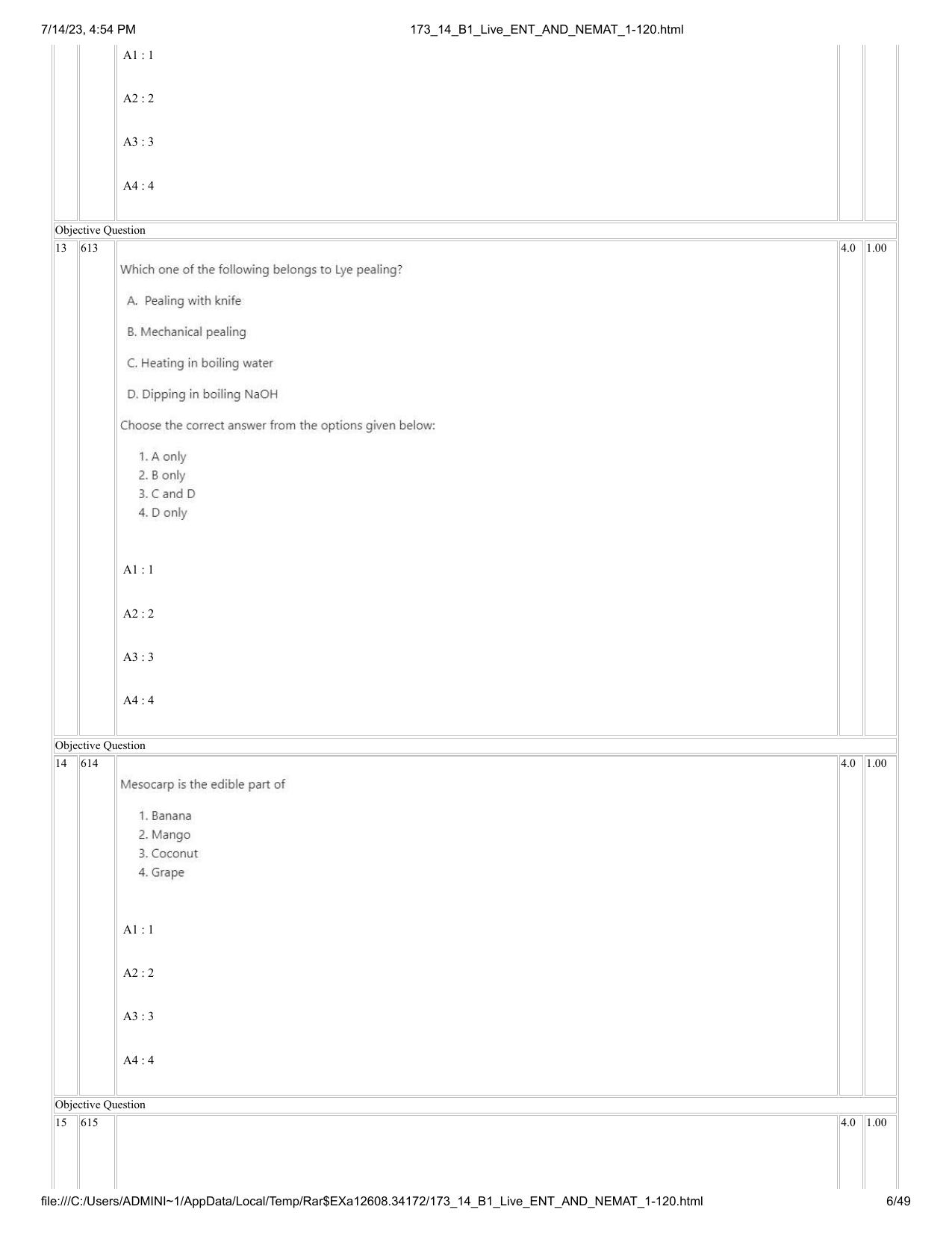 ICAR AIEEA PG 2023 ENTOMOLOGY AND NEMATOLOGY Question Paper- 14 July 2023 - Page 6