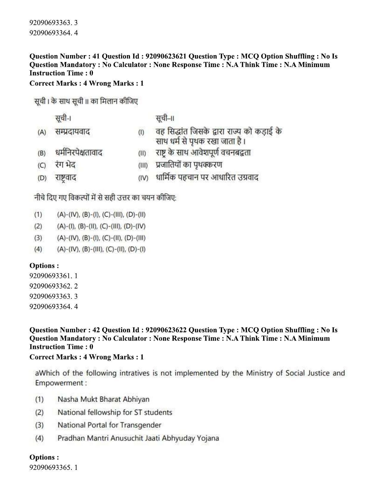 CUET PG 2023: HUQP21 – Social Work Eng - Shift 2 (24-06-2023) Question Paper - Page 41