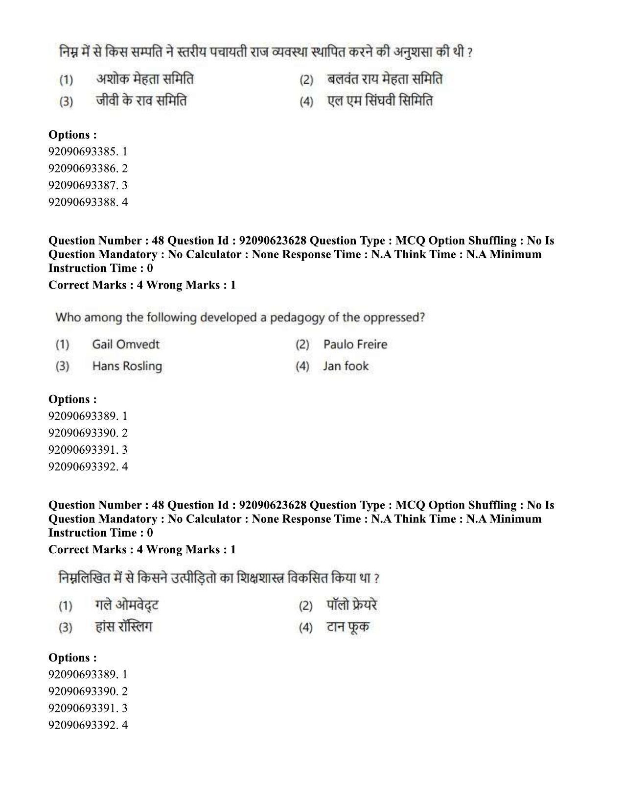 CUET PG 2023: HUQP21 – Social Work Eng - Shift 2 (24-06-2023) Question Paper - Page 47