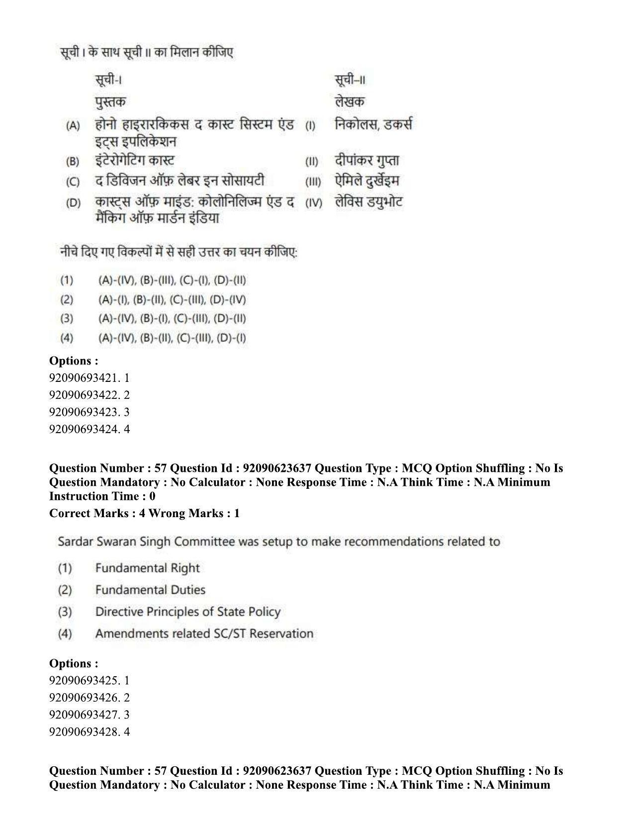 CUET PG 2023: HUQP21 – Social Work Eng - Shift 2 (24-06-2023) Question Paper - Page 56
