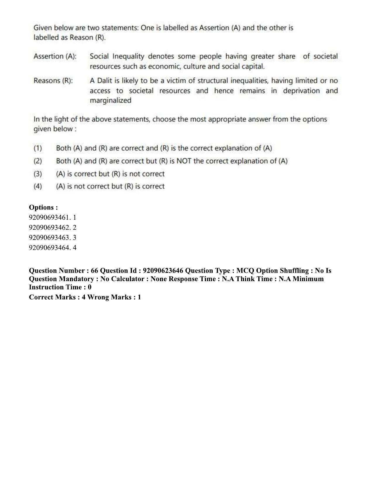 CUET PG 2023: HUQP21 – Social Work Eng - Shift 2 (24-06-2023) Question Paper - Page 65