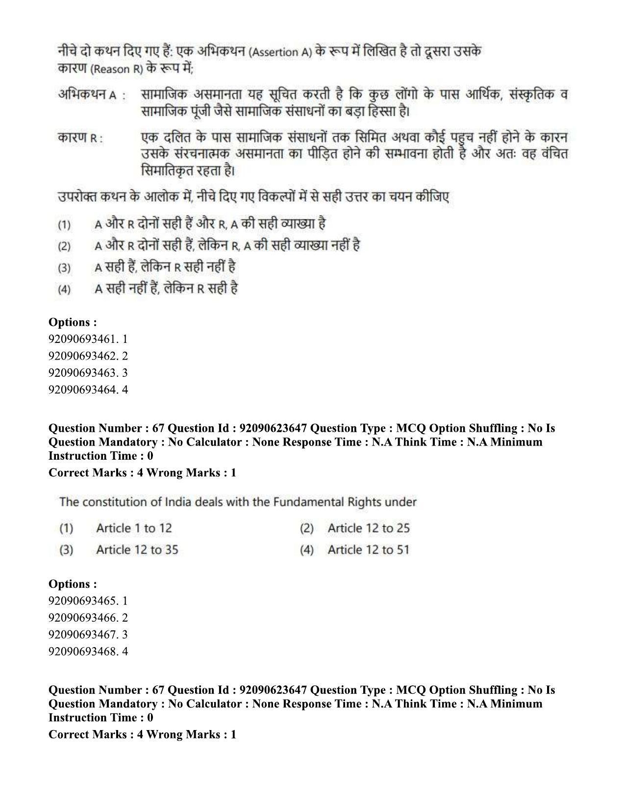 CUET PG 2023: HUQP21 – Social Work Eng - Shift 2 (24-06-2023) Question Paper - Page 66
