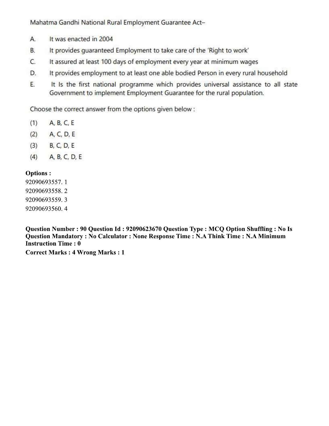 CUET PG 2023: HUQP21 – Social Work Eng - Shift 2 (24-06-2023) Question Paper - Page 87
