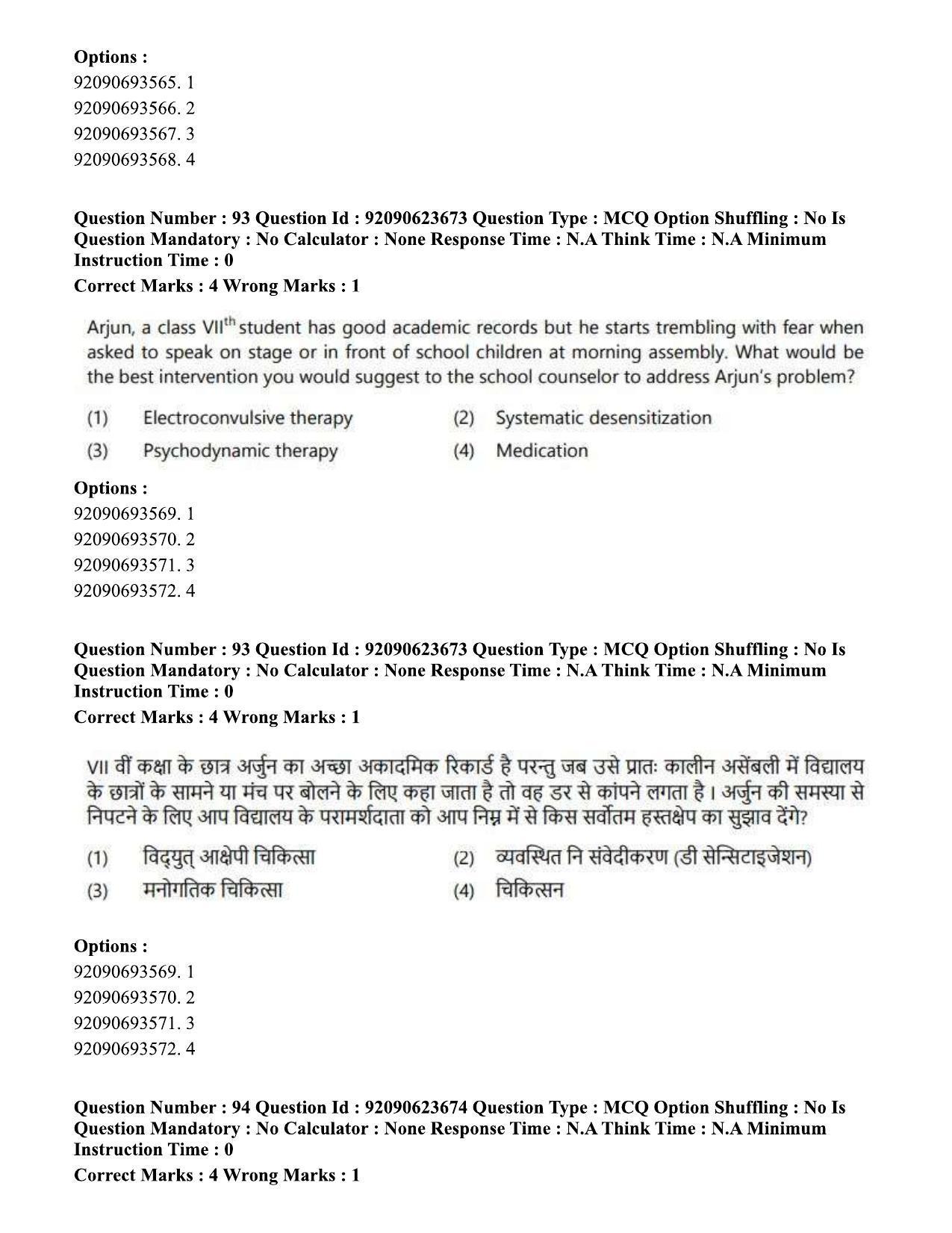 CUET PG 2023: HUQP21 – Social Work Eng - Shift 2 (24-06-2023) Question Paper - Page 90