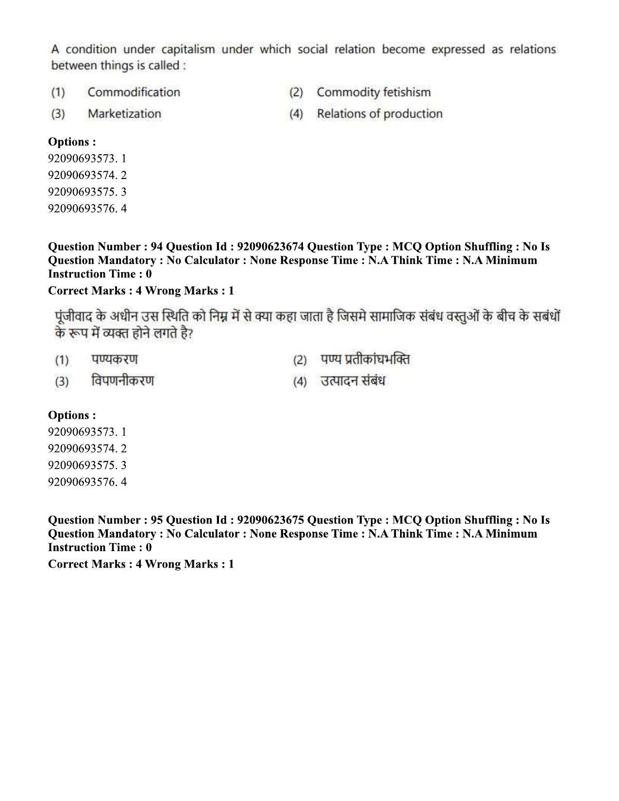 CUET PG 2023: HUQP21 – Social Work Eng - Shift 2 (24-06-2023) Question Paper - Page 91