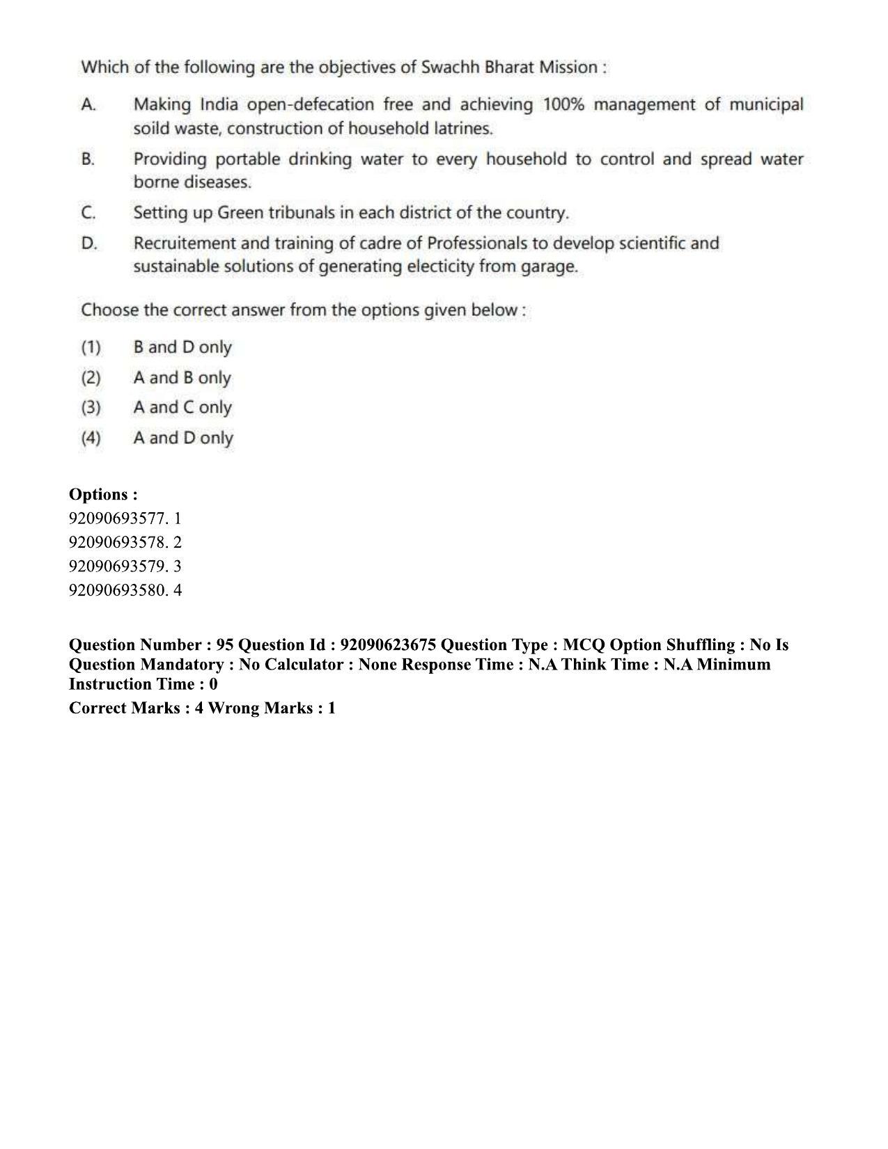 CUET PG 2023: HUQP21 – Social Work Eng - Shift 2 (24-06-2023) Question Paper - Page 92