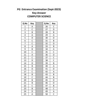 Mysore University PG Entrance Exam 2023: Computer Science Answer Key