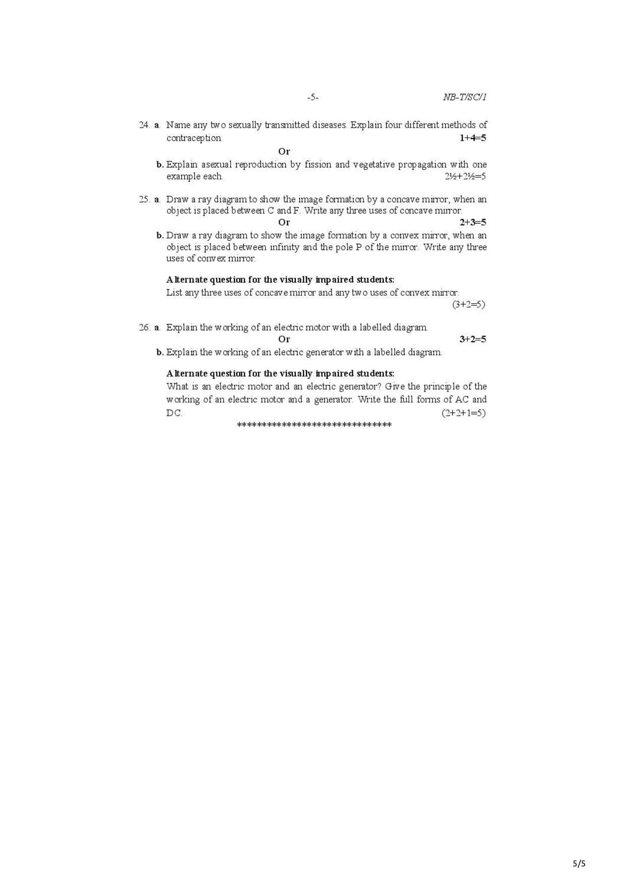 Nagaland Board Class 10 Science 2021 Question Paper - Page 5