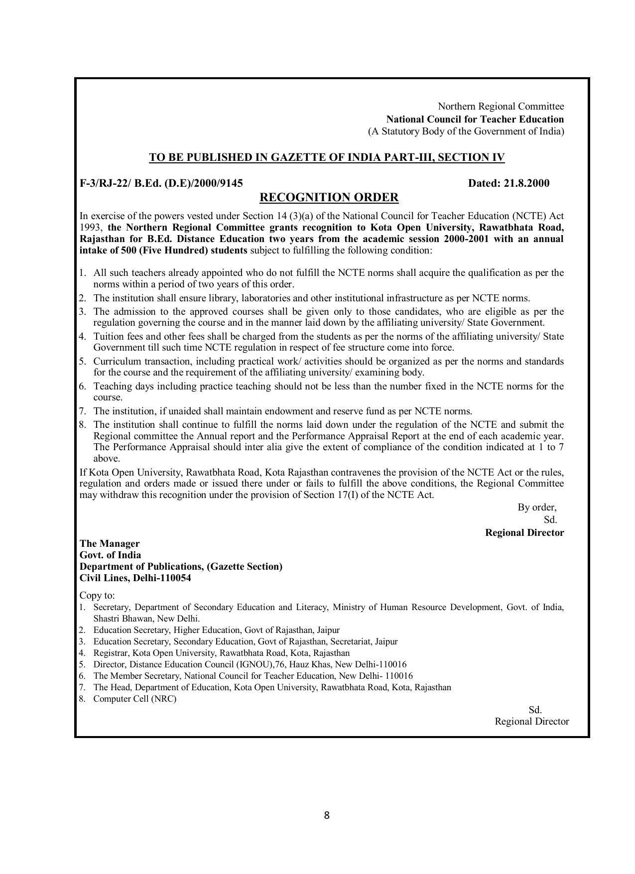 Vardhaman Mahaveer Open University (VMOU) Kota Prospectus 2021-22 - Page 8