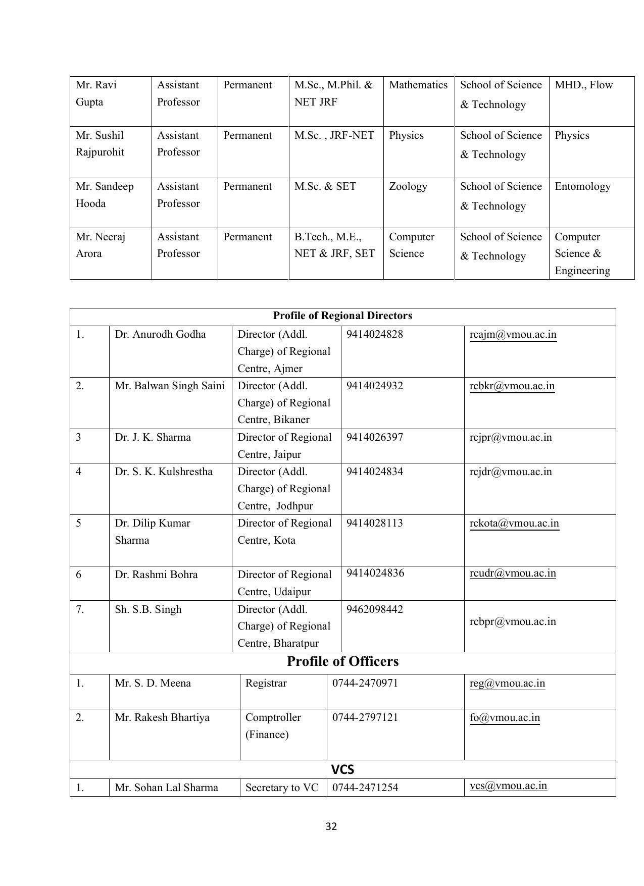 Vardhaman Mahaveer Open University (VMOU) Kota Prospectus 2021-22 - Page 32