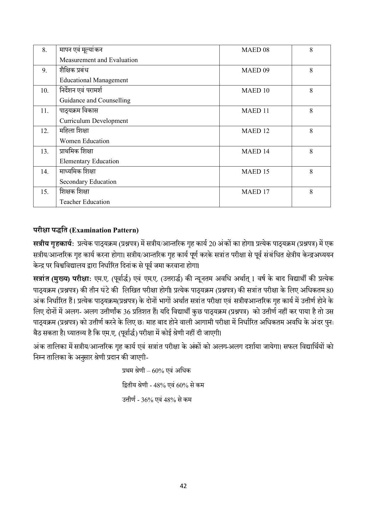 Vardhaman Mahaveer Open University (VMOU) Kota Prospectus 2021-22 - Page 42