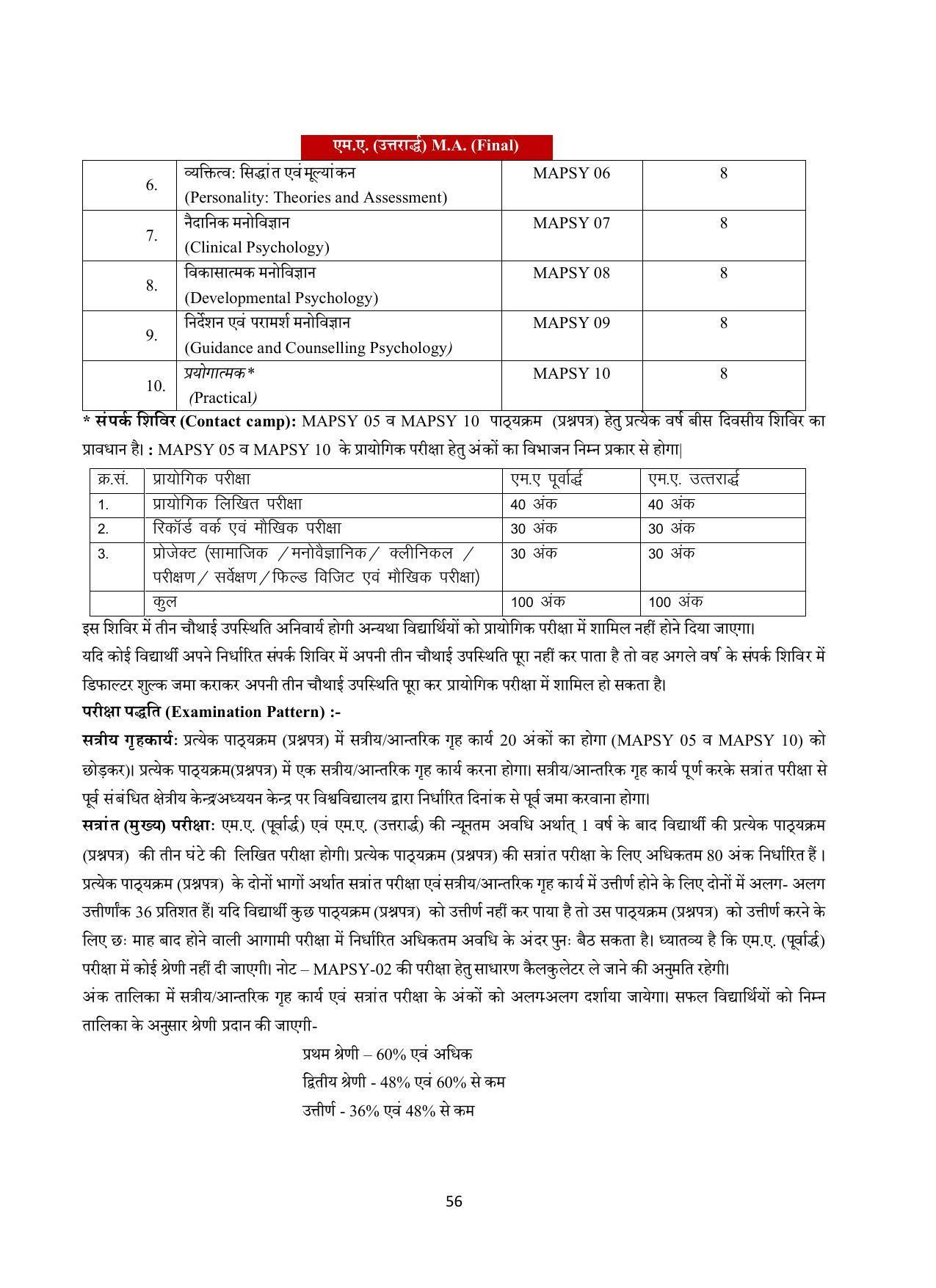 Vardhaman Mahaveer Open University (VMOU) Kota Prospectus 2021-22 - Page 56