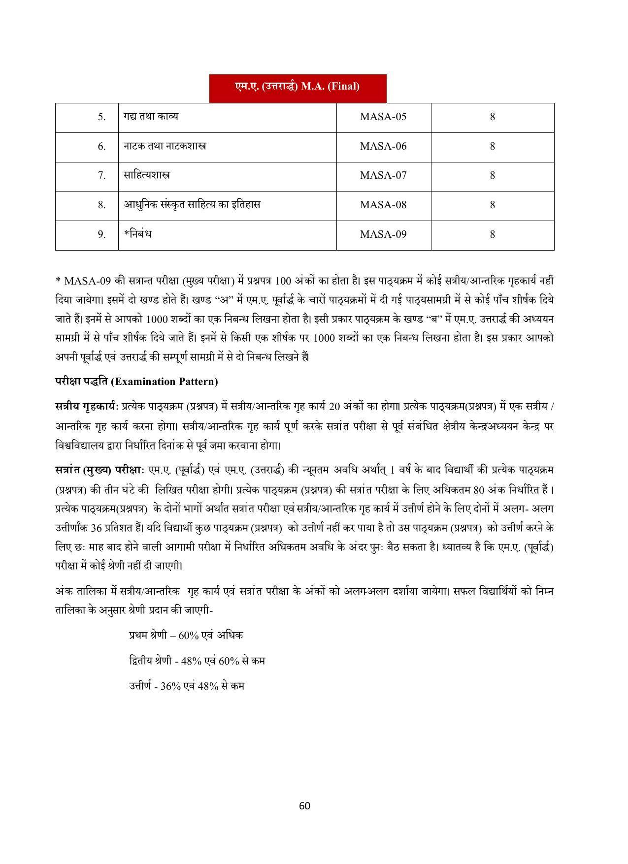 Vardhaman Mahaveer Open University (VMOU) Kota Prospectus 2021-22 - Page 60