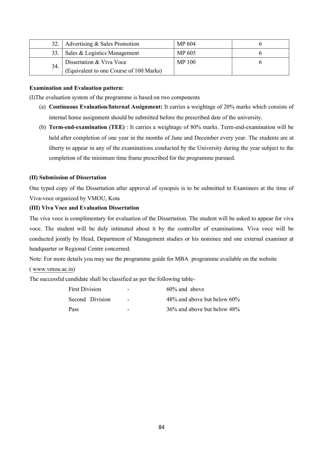 Vardhaman Mahaveer Open University (VMOU) Kota Prospectus 2021-22 - Page 84