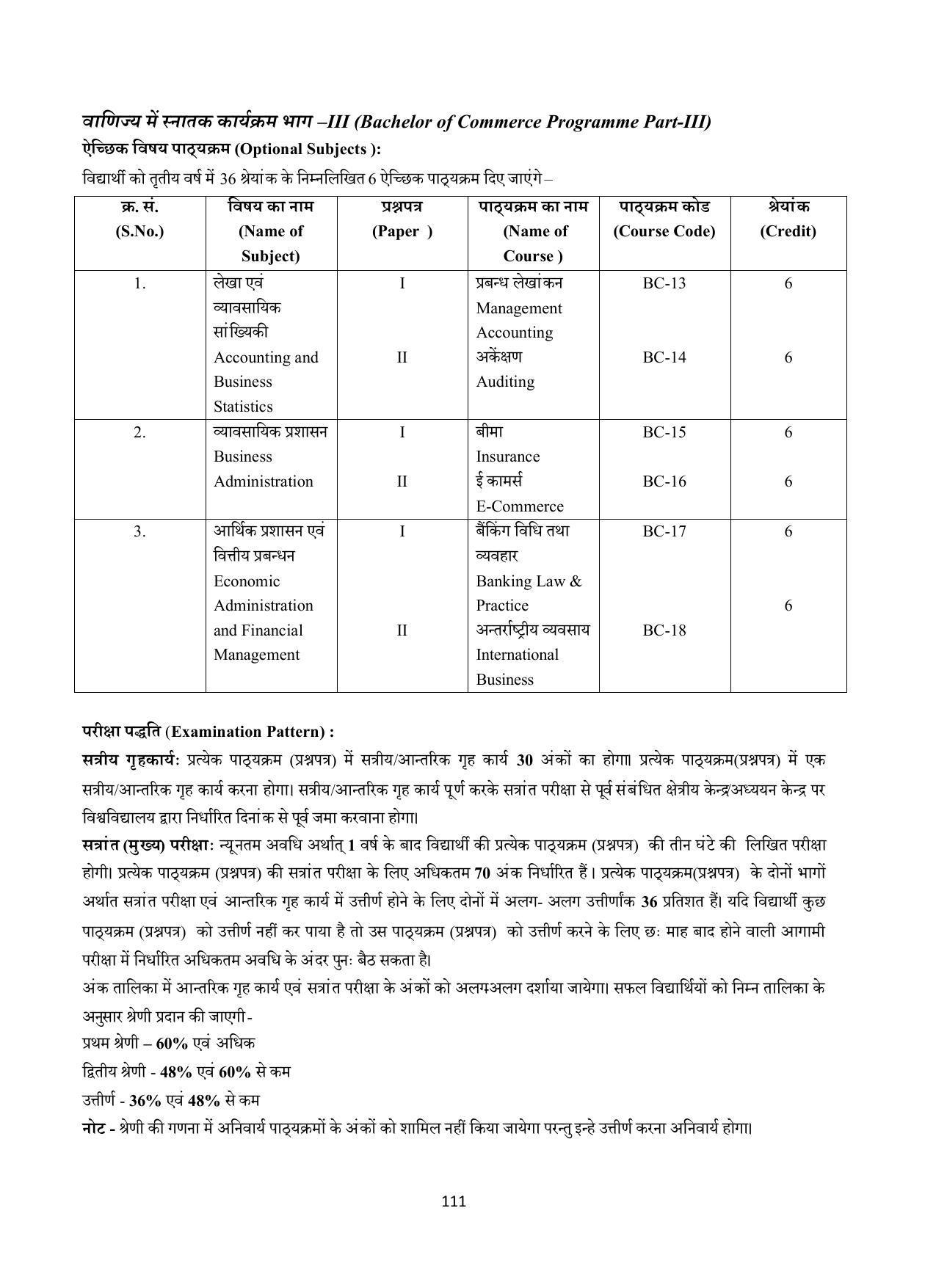 Vardhaman Mahaveer Open University (VMOU) Kota Prospectus 2021-22 - Page 111